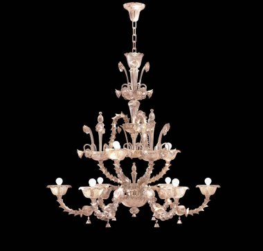Retro chandelier  isolated on black background clipart