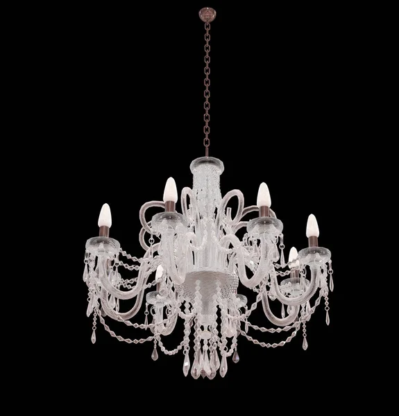 3d Render Retro chandelier  isolated on black background