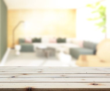 Arka planın Masa Üstü ve Bulanık Oturma Odası