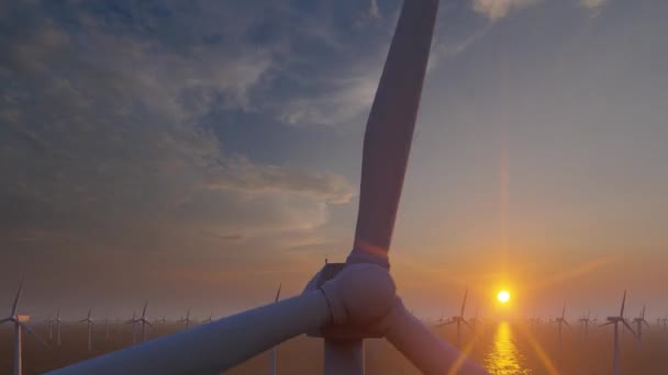 Painel solar e turbina eólica fazenda energia limpa — Vídeo de Stock