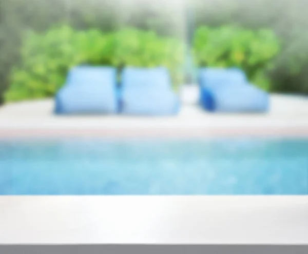 Table Top Blur Swimming Pool Background — Stock Photo, Image