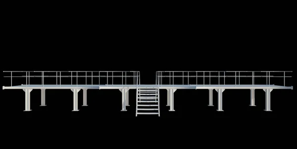 隔離された3Dレンダリングビルディング構造 — ストック写真