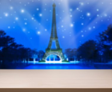 Ahşap masa üst arka planda tatil