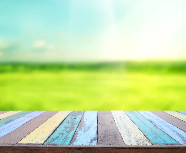 Table Top And Blur Nature Background — Stock Photo, Image