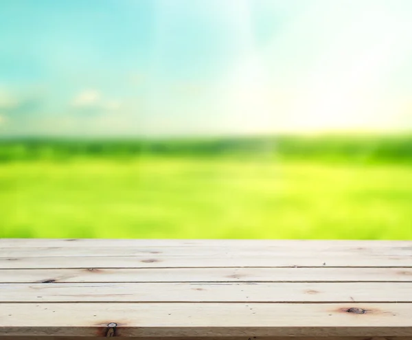 Table Top And Blur Nature Background — Stock Photo, Image