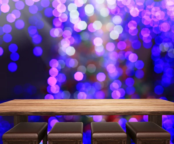 Wood Table Top Background In Holiday — Stock Photo, Image