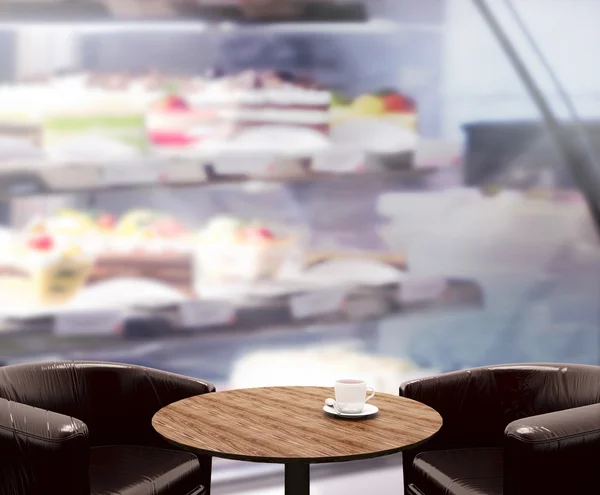 Table Top And Blur Interior Background — Stock Photo, Image