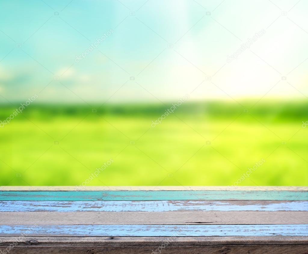 Table Top And Blur Nature Background