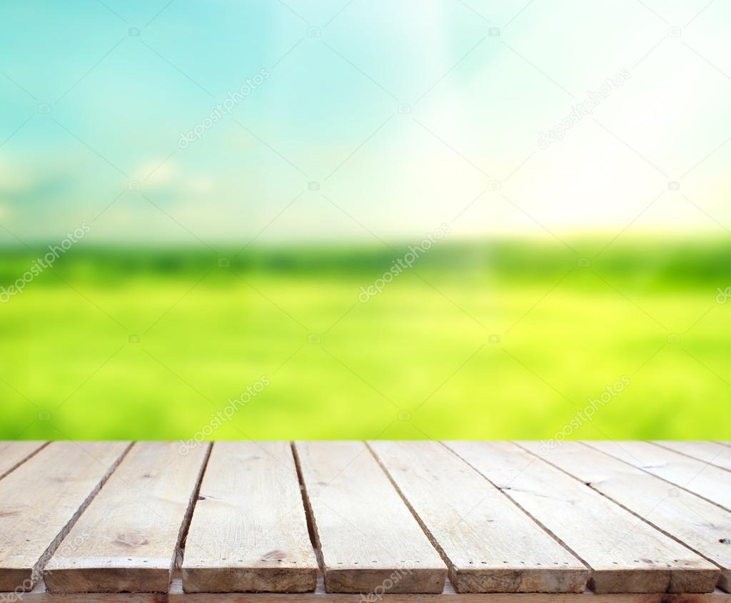 Table Top And Blur Nature Background