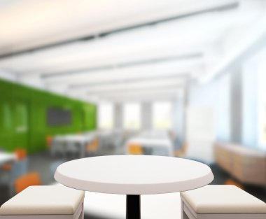 Ahşap masa üst arka planda Office 