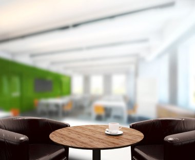 Ahşap masa üst arka planda Office 