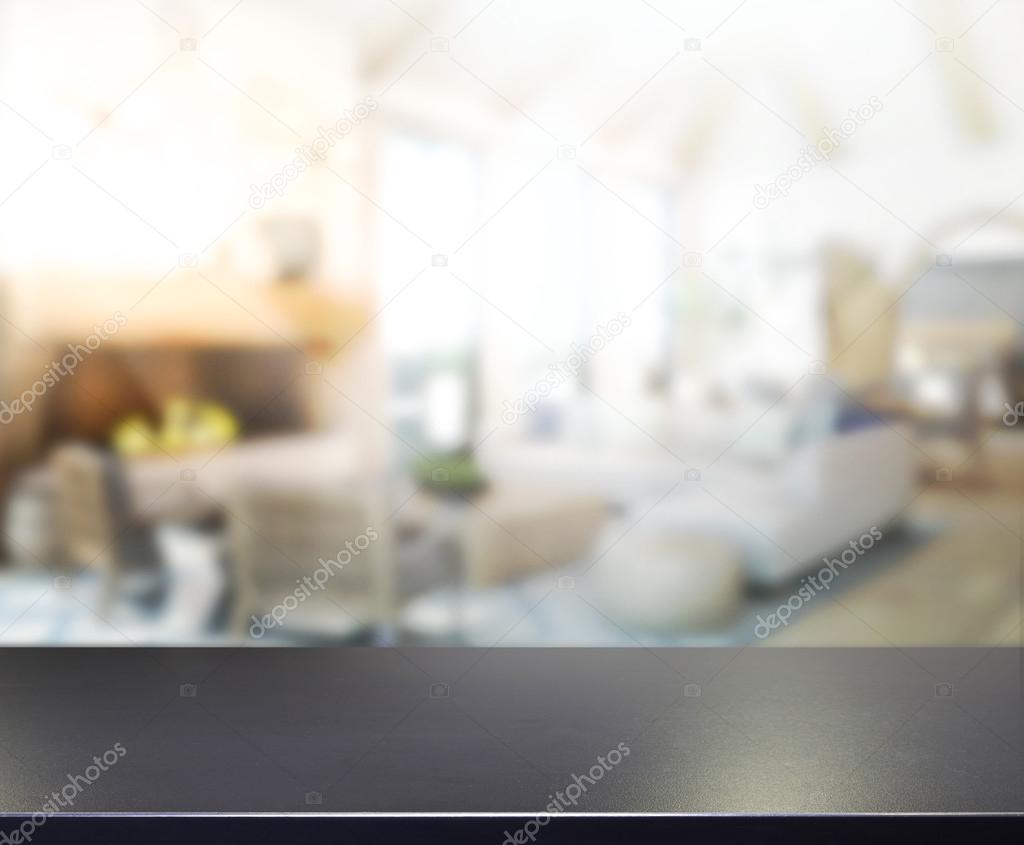 Table Top And Blur Interior Background