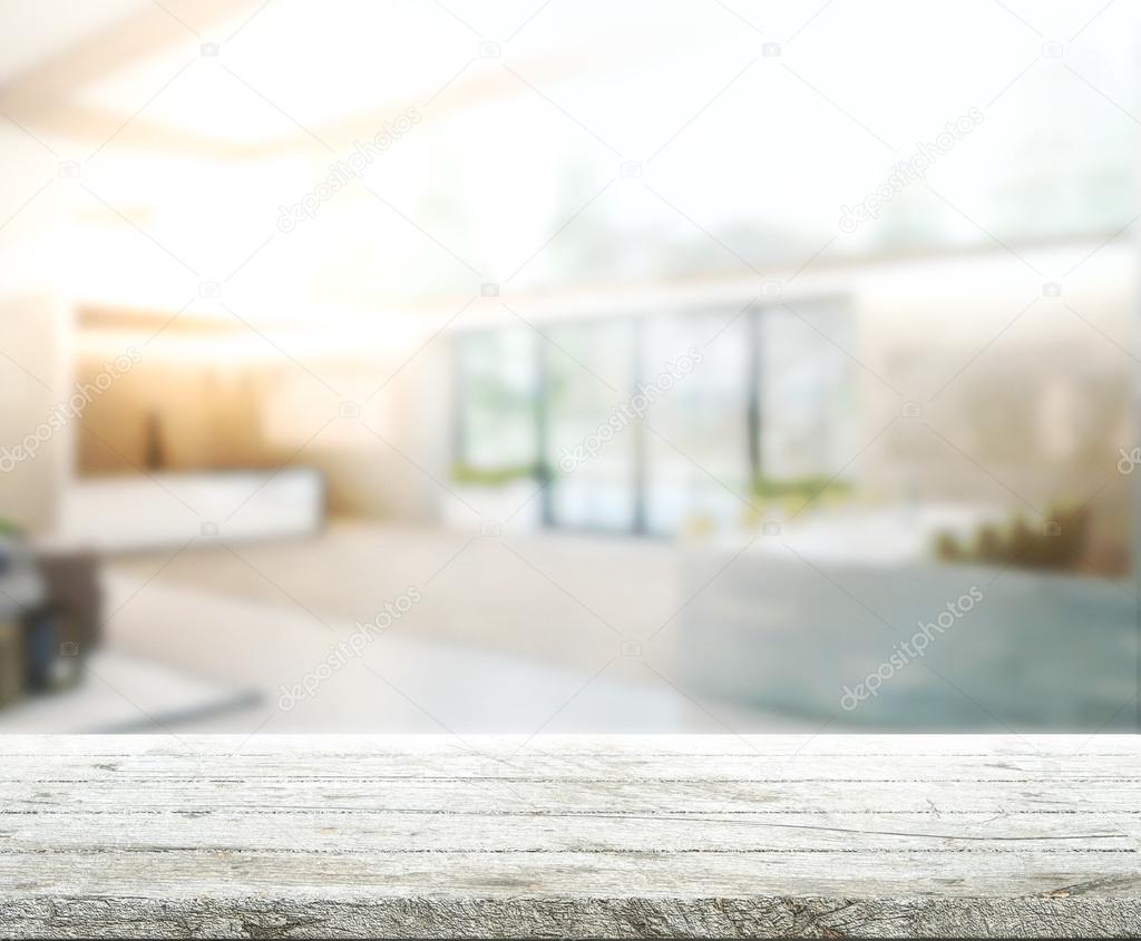 Table Top And Blur Interior Background