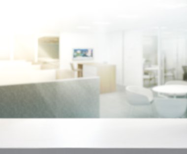 Bulanıklık arka planda Office ahşap masa
