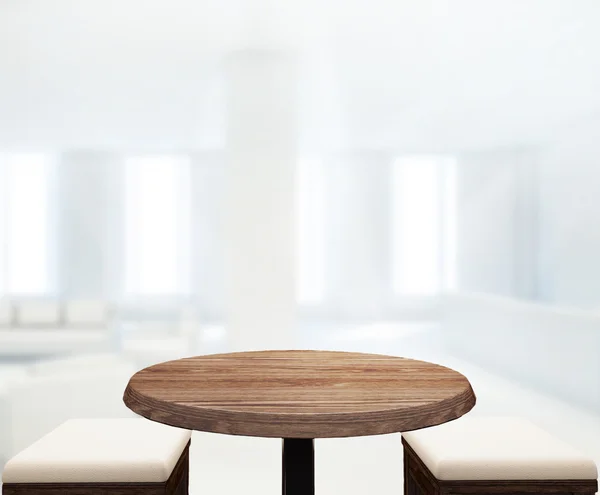 Asztallap és a Blur irodai háttér — Stock Fotó