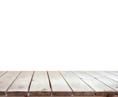 Beyaz arka plan ile eski wooddesk