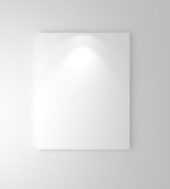 downlight ile duvarda beyaz çerçeve
