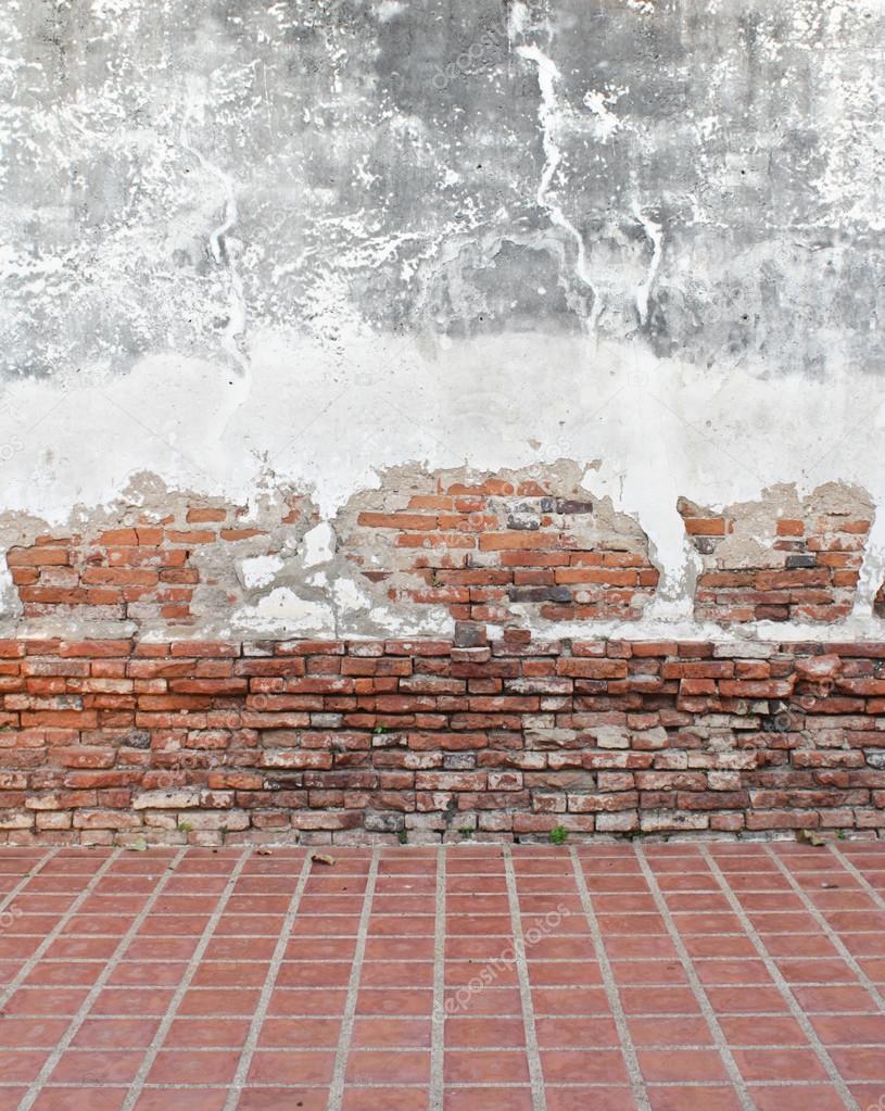 grunge background, red brick wall texture bright plaster wall 