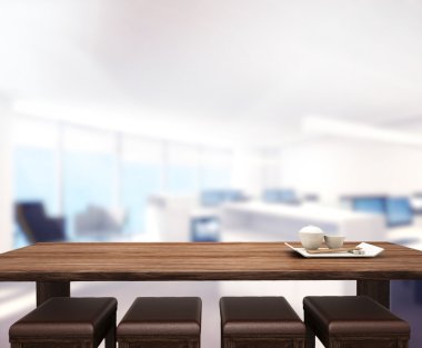 Ahşap masa üst arka plan Office içinde 3d render