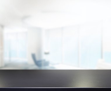Ahşap masa üst arka plan Office içinde 3d render