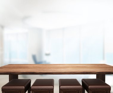 Ahşap masa üst arka plan Office içinde 3d render