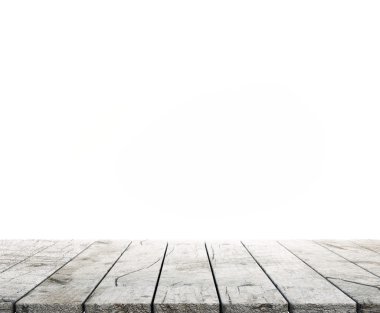 Beyaz arka plan ile wooddesk