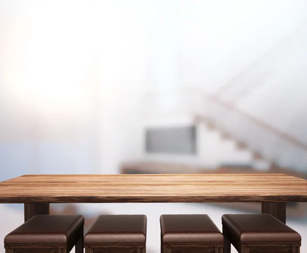 Dessus de table et fond intérieur flou — Photo