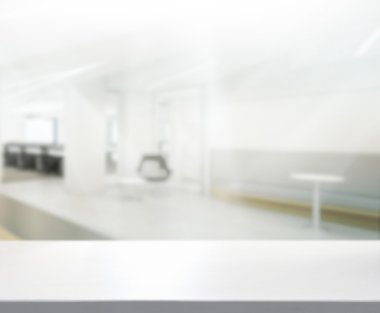 Bulanıklık arka planda Office ahşap masa