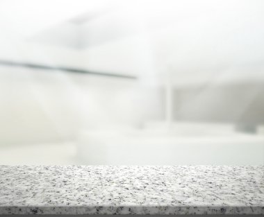 Bulanıklık arka planda Office ahşap masa