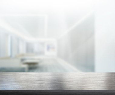 Bulanıklık arka planda Office ahşap masa