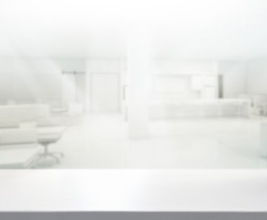 Bulanıklık arka planda Office ahşap masa