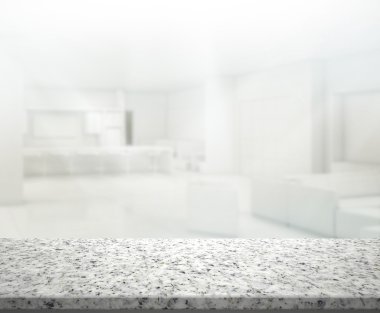 Bulanıklık arka planda Office ahşap masa