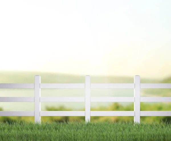 Fence  And Blur Nature of Background — Stock Photo, Image