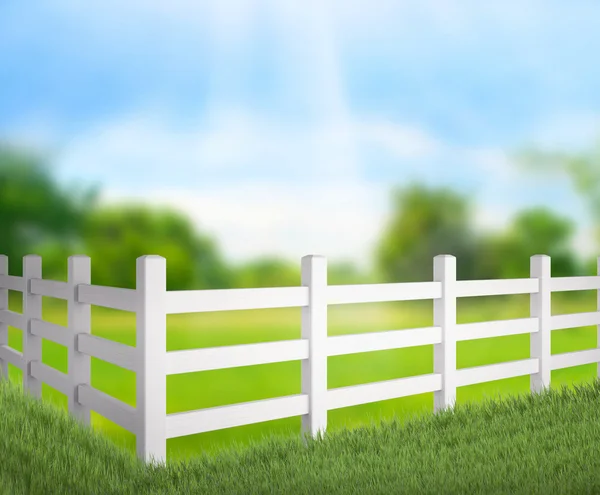 Fence  And Blur Nature of Background — Stock Photo, Image