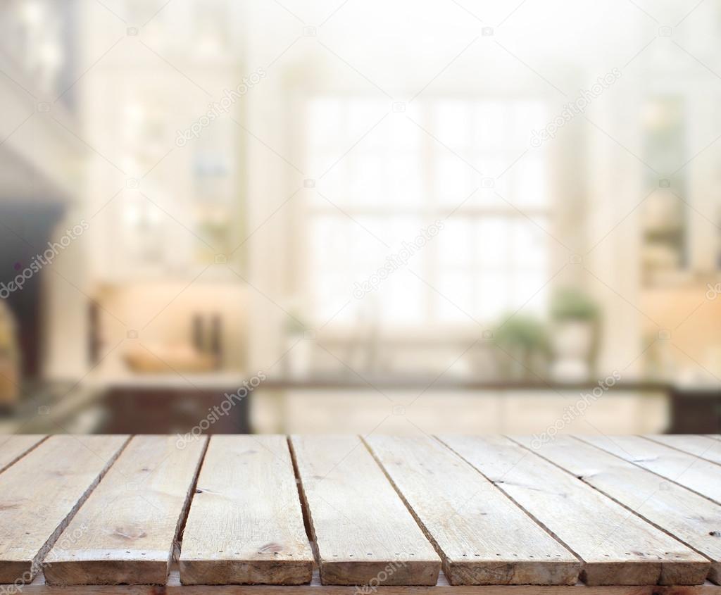 Table Top And Blur Interior Background