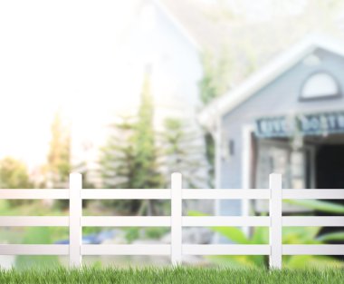 Beyaz çit ve Blur Binası arka plan