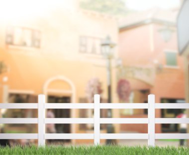 Beyaz çit ve Blur Binası arka plan