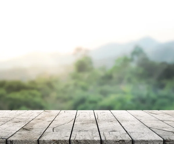 Dessus de table et fond nature flou — Photo