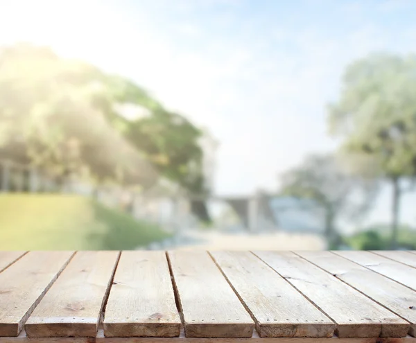 Table Top And Blur Nature Background — Stock Photo, Image