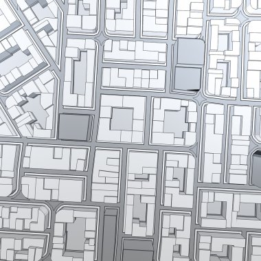 Çizgi film kasaba kuş gözü görünümü kentsel arka plan