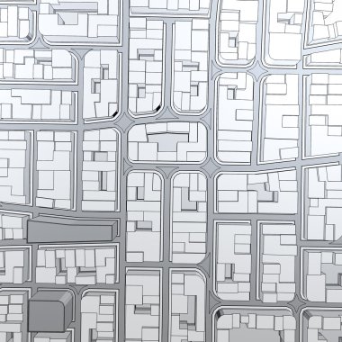 Çizgi film kasaba kuş gözü görünümü kentsel arka plan