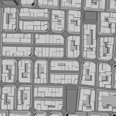 Çizgi film kasaba kuş gözü görünümü kentsel arka plan