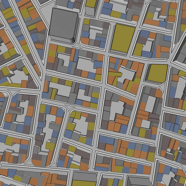 Dessin animé ville oiseau vue arrière-plan urbain — Photo