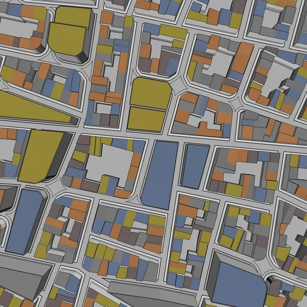 Dessin animé ville oiseau vue arrière-plan urbain — Photo