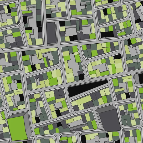 Dessin animé ville oiseau vue arrière-plan urbain — Photo