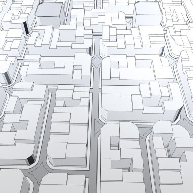 Çizgi film kasaba kuş gözü görünümü kentsel arka plan