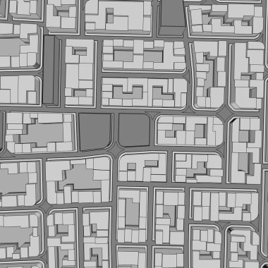 Çizgi film kasaba kuş gözü görünümü kentsel arka plan