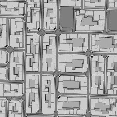 Çizgi film kasaba kuş gözü görünümü kentsel arka plan