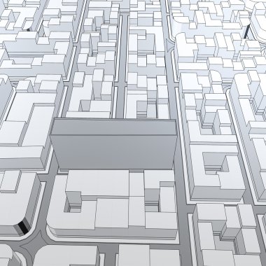 Çizgi film kasaba kuş gözü görünümü kentsel arka plan