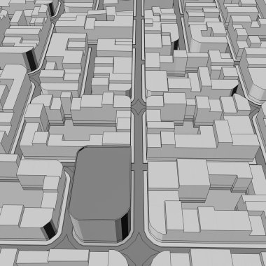 Çizgi film kasaba kuş gözü görünümü kentsel arka plan